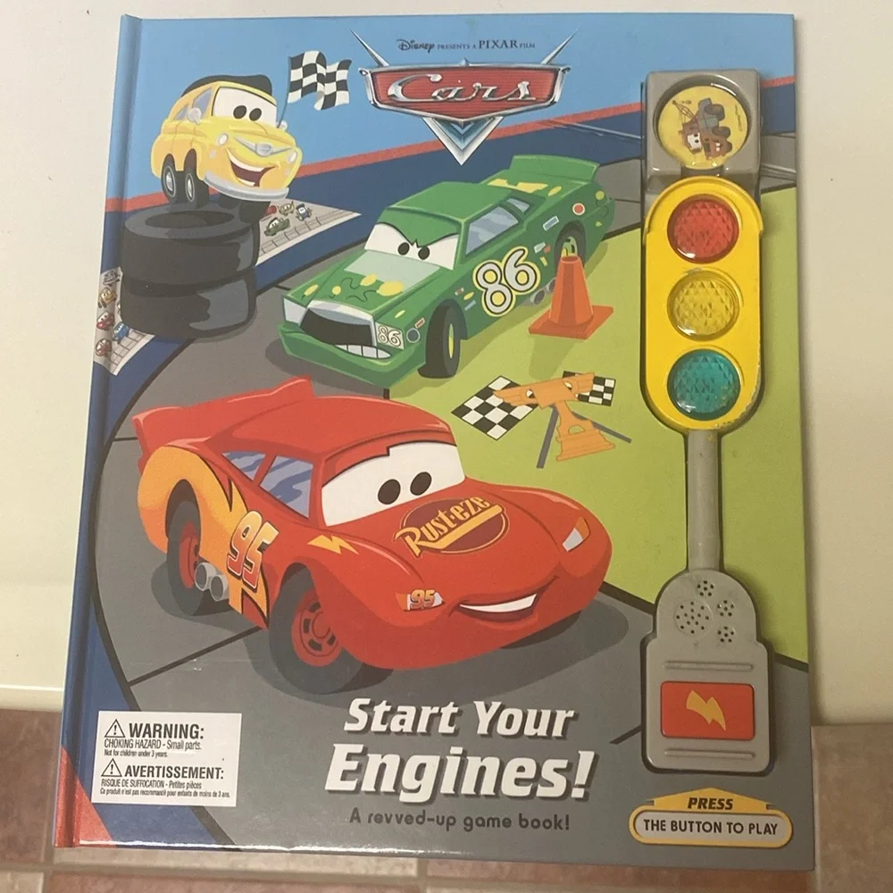 Disney Pixar Cars Tow Mater Vehicle Start Your Engines Book & Dry Erase Board